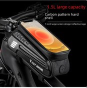 Resim Skycity West Rider Bisiklet Üst Boru Çantası Sert Kabuk Ön Kiriş Çantası Dağ Yol Bisikleti Cep Telefonu Dokunmatik Ekran Eyer Çantası Sürüş Ekipmanı Siyah H Renkli 