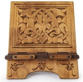 Resim Ahşap Oymalı Masa Üstü Tablet Tutucu Rahle 