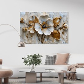 Resim Duvarda Canlı Çiçekler - 150x100 