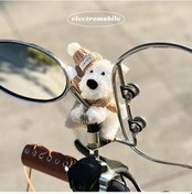 Resim Youmex Küçük Köpek Desenli Manyetik Aksesuar - Motosiklet, Elektrikli Bisiklet Dekorasyonu - Çıkarılabilir Ve Pratik Tasarım Kahverengi Şapka + Atkı 