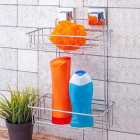 Resim Geseus Yapışkanlı İki Katlı Krom Banyo Rafı EF256 