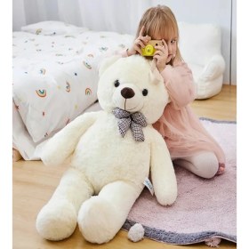 Resim Sole 80 cm Papyonlu Sevimli Peluş Ayıcık - % 100 Yerli Pelüş Ayı... 