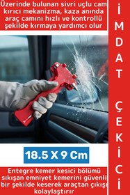 Resim Wintoup #İmdatÇekici Trafik Oto İlk Yardım Çantası Çok Fonksitonlu Cam Kırıcı Entegre Kemer Kesici 2 in 1 