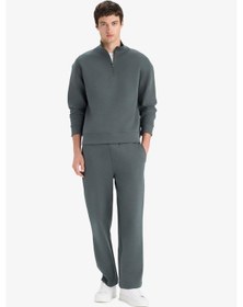 Resim Defacto Wide Leg Beli Bağcıklı Geniş Paça Eşofman Altı E9432ax25augn498 Yeşil 