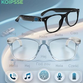 Resim KOIPSSE Akıllı Çeviri Özellikli Kablosuz Çeviri Gözlükleri, AI Çeviri Sistemi, HIFI Ses Kalitesi, Çift Dokunmatik Kullanım, Uzun Pil Ömrü, Dahili Hoparlör ve Gürültü Engelleme, Müzik ve Aramalar İçin Açık Kulak Tasarımı, Müzik Akışı, Şık Tasarım 
