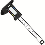 Resim 100mm elektronik dijital kumpas, karbon fiber göstergeli verniyerli mikrometre ölçüm aleti 