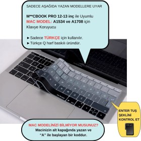 Resim McStorey Laptop Macbook Pro Klavye Kılıf Türkçe Q Baskılı A1534 A1708 ile Uyumlu Ombre 