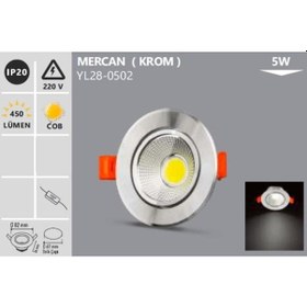 Resim Noas 5 Watt Krom Kasa Led Spot Beyaz Işık 2 Adet Mercan Yl28-0502 Krom 