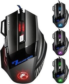 Resim TahTicMer İmice X7 Oyun Mouse Kablolu USB Optik Oyuncu Mause Ergonomik Led Işıklı Gaming 7 Tuş Fonksiyonlu 
