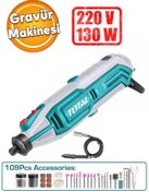 Resim Total 130 W Gravür Makinası TG513326E Mini Dremel Testere Kesme Makine Kömürlü 