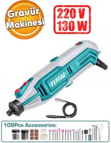 Resim Total 130 W Gravür Makinası TG513326E Mini Dremel Testere Kesme Makine Kömürlü 