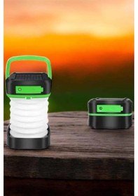 Resim Bfs Katlanabilir Kamp Lambası Solar Fener Görünümlü 3 Kademeli Şarjlı Çok Renkli 