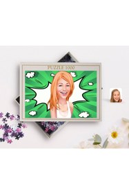 Resim Bk Gift Kişiye Özel Kadın Karikatürlü 1000 Parça Profesyonel Puzzle-37 