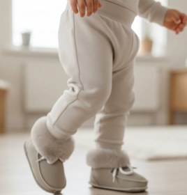 Resim CEYDA SHOES BEBEK,ÇOCUK, HAKİKİ DERİ, YUMUŞAK, KAYMAZ TABAN, KÜRKLÜ EV BOTU,PANDUF,PATİK 