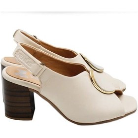 Resim Kadın Topuklu Deri Sandalet Bej 2108518y Bej 