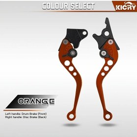 Resim Xuweiwei 2'li Dayanıklı Alüminyum Alaşım Motorcycle Handlebar Orange Ayarlanabilir Kavrama Atv 
