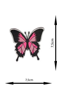 Resim REMSATİC Ütü Ile Yapışan Arma - Patch - Kelebek Modeli Pembe (7,5cm X 7,5cm) 2 Adet 