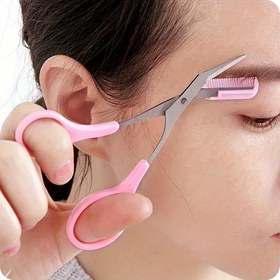 Resim Kaş Tıraş Makası ile Tarak Yüz Kıl Alma Bakım Şekillendirme Jilteri Kosmetik Aksesuarlar, Kaş şekle getirmesi Seti 