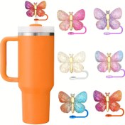 Resim 2/4 Silikon Kelebek Pipet Kapakları, Yeniden Kullanılabilir Pipet Üstleri, Tumblers için Simli İçecek Kapakları – Sızdırmaz & Toz Geçirmez Pipet Kapakları, 10mm Çaplı Pipetler ile Uyumlu 