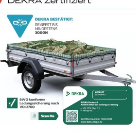 Resim Trıburg Alman Kalitesi 1.5x2.5 M Römork Filesi Köşe Işaretli & Kenar Takviyeli 