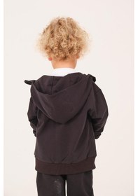 Resim Zeyland Unisex Çocuk Basic Kapüşonlu Ceket - Siyah Siyah 