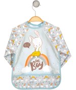 Resim BabyWorldStore Kız Erkek Bebek Sıvı Geçirmez Uzun Kollu Tatlı Mama Ve Aktivite Önlüğü 