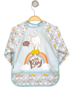 Resim BabyWorldStore Kız Erkek Bebek Sıvı Geçirmez Uzun Kollu Tatlı Mama Ve Aktivite Önlüğü 