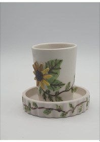 Resim Ayçiçeği El Boyaması Fincan 