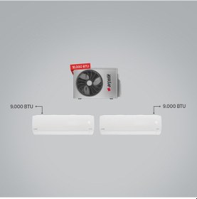 Resim Arçelik ZM18103 MD 1+2 Multi Klima / 1 Adet 9 BTU Beyaz+1 Adet 9 BTU Beyaz İç Ünite / 1 Adet 18 BTU Dış Ünite 