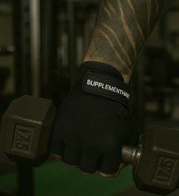 Resim Supplementhane Fitness Ağırlık Body Sporcu Deri Eldiven - Siyah / M - L - XL 