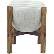 Resim Bitki Tasarımı Ev Dekorasyon Beyaz Granit Küp Saksı Saksılık Salon Çiçeklik 4 Ayaklı 