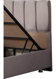 Resim Setaymobilya Baza, Tetra Gri Tek Kişilik Baza + Başlık, Mdf, Setay 