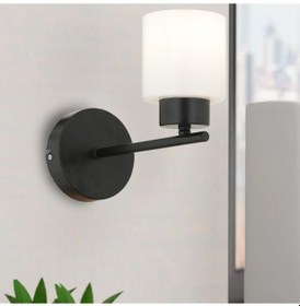 Resim Lima Duvar Lambası Yatak Odası-Yatak Başı-Banyo İçin Modern Aplik Siyah 