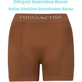 Resim Uniquetrenders Erkek Dikişsiz/seamless Nefes Alabilen Boxer Kahverengi 