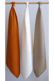 Resim runbaby ( 3 Adet ) 100x75cm %100 Pamuk 3'lü Müslin Örtü Set 