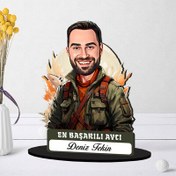 Resim Kişiye Özel Erkek Avcıya Hediye Karikatürlü Biblo 