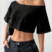 Resim 1 Adet Kadınlar İçin Şık Avrupa & Amerikan Tarzı Bol Kesim Yuvarlak Yaka Tişört - %100 Polyester Hafif 180gsm Esnek, Yarı Şeffaf Günlük Üst İlkbahar Yaz Sonbahar için, Makinede Yıkanabilir, Geçişli Hava Kıyafeti, Klasik Atlet, Nefes Alabilen Kumaş 