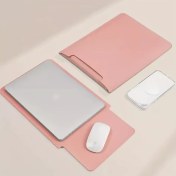 Resim Cordial Pembe Orta Ultra İnce Deri Laptop Kılıfı, Taşınabilir İç Astarlı Notebook Çantası Seyahat Diğer 