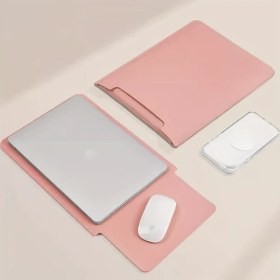 Resim Cordial Pembe Orta Ultra İnce Deri Laptop Kılıfı, Taşınabilir İç Astarlı Notebook Çantası Seyahat Diğer 