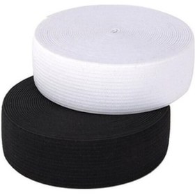 Resim Çamaşır Don Etek Bel Paça Bebe Lastiği Yassı Yumuşak Bel Lastik 15 Metre Beyaz-5 Cm 