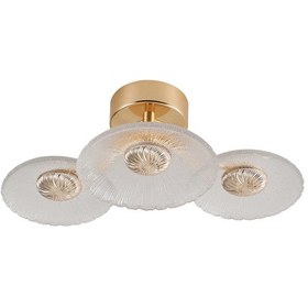 Resim Darra 3'lü Gold Plafonyer 3 Renkli Kristal Led Avize Gold - Bakır - Siyah 