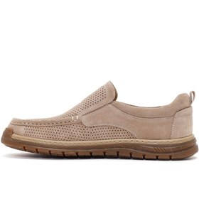 Resim Derimod Fly Erkek Bej Süet Deri Casual Loafer - Bej / 4 
