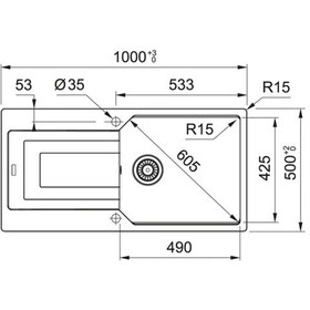 Resim Franke Urban Ubg 611-100 Bianco Granit Eviye 