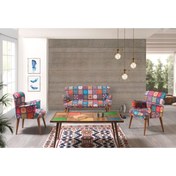 Resim mobilyabazari Liya Patchwork 2+1+1+sehpalı Çay Seti Koltuk Takımı (salon,balkon,ofis) 