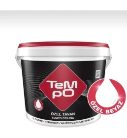 Resim Tempo Özel Beyaz Tavan Boyası 10 kg Yüksek Kapatıcılık ve Kolay Uygulama Özellikli 