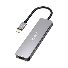 Resim Omars 6 Port Type-C USB 3.1 PD 4K HDMI Video Transferi SD/TF Kart Uyumlu Hub Dönüştürücü Adaptör 