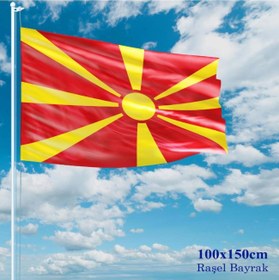 Resim Makedonya Devleti Gönder Bayrağı 70x105 cm 