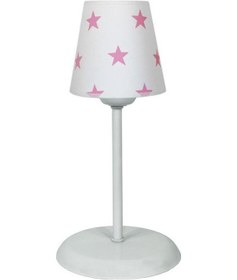 Resim Şenay Aydınlatma Çocuk Odası Konik Kumaş Küçük Abajur-Beyaz Yıldı Diğer 