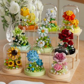 Resim DIY Tuğla Çiçek Ebedi Seri Masa Dekorasyonları, Tatil Hediyeleri 