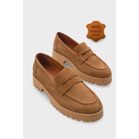Resim Capone Outfitters Tisha Mantar Tabanlı Hakiki Deri Kadın Loafer 